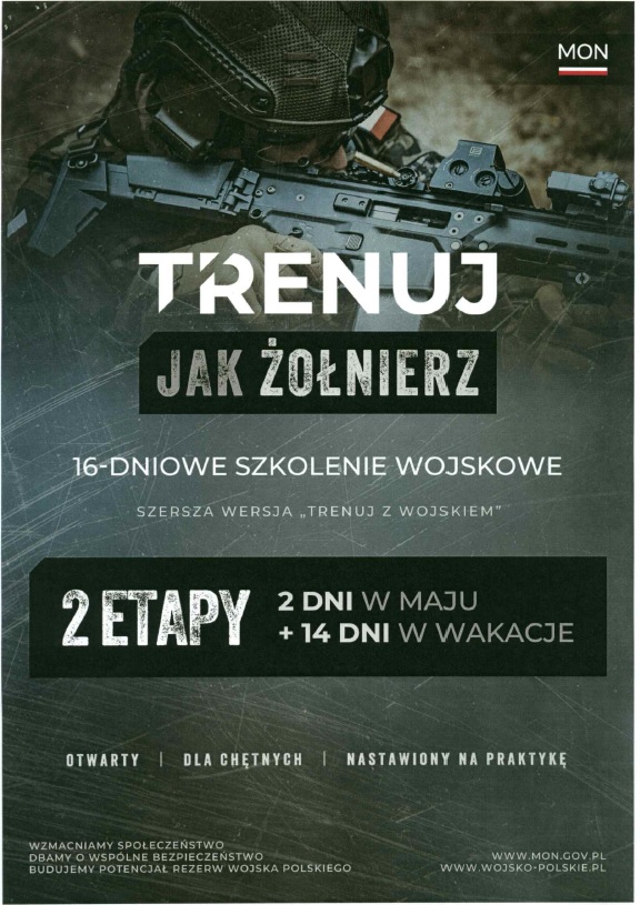 trenuj jak żołnierz plakat