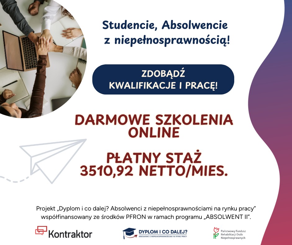 Zdjęcie artykułu Projekt: „Dyplom i co dalej? Absolwenci z niepełnosprawnościami na rynku pracy"